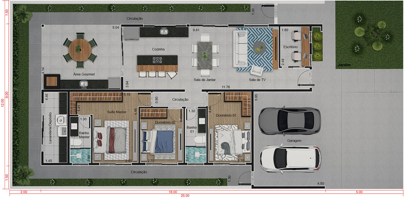 Diseño moderno con madera12x25