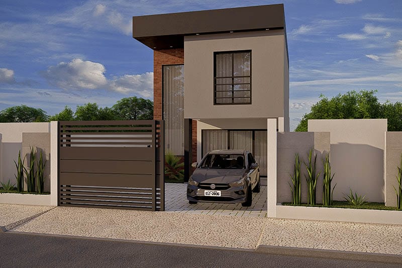 Plano de casa con 2 habitaciones