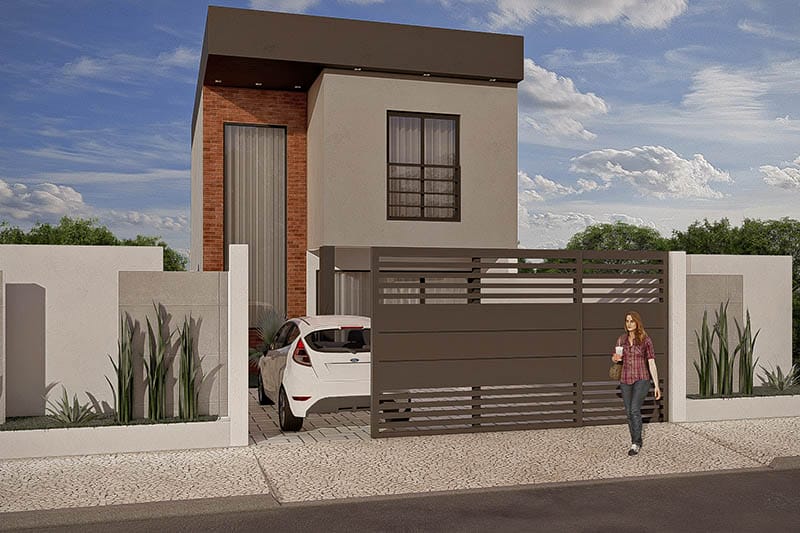 Plano de casa con 2 habitaciones