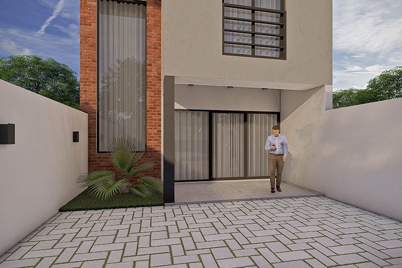 Plano de casa con 2 habitaciones