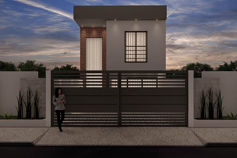 Plano de casa con 2 habitaciones