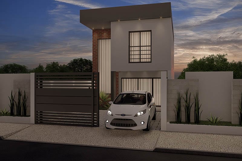 Plano de casa con 2 habitaciones