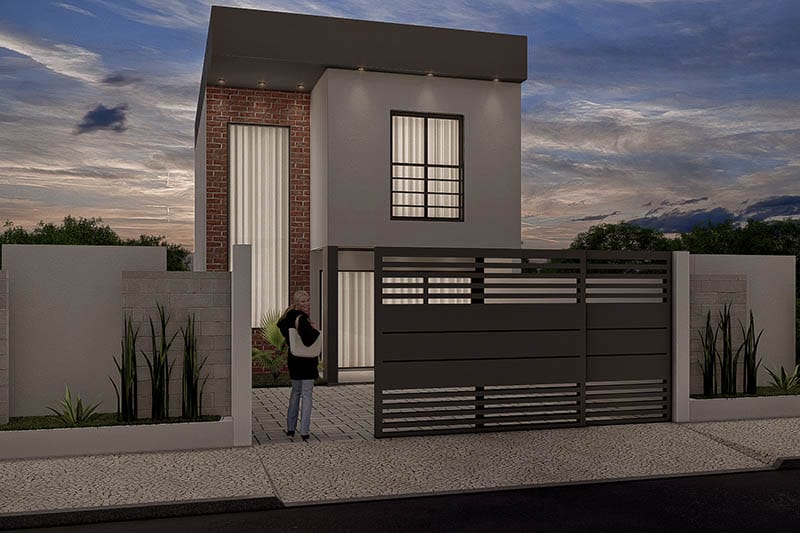 Plano de casa con 2 habitaciones