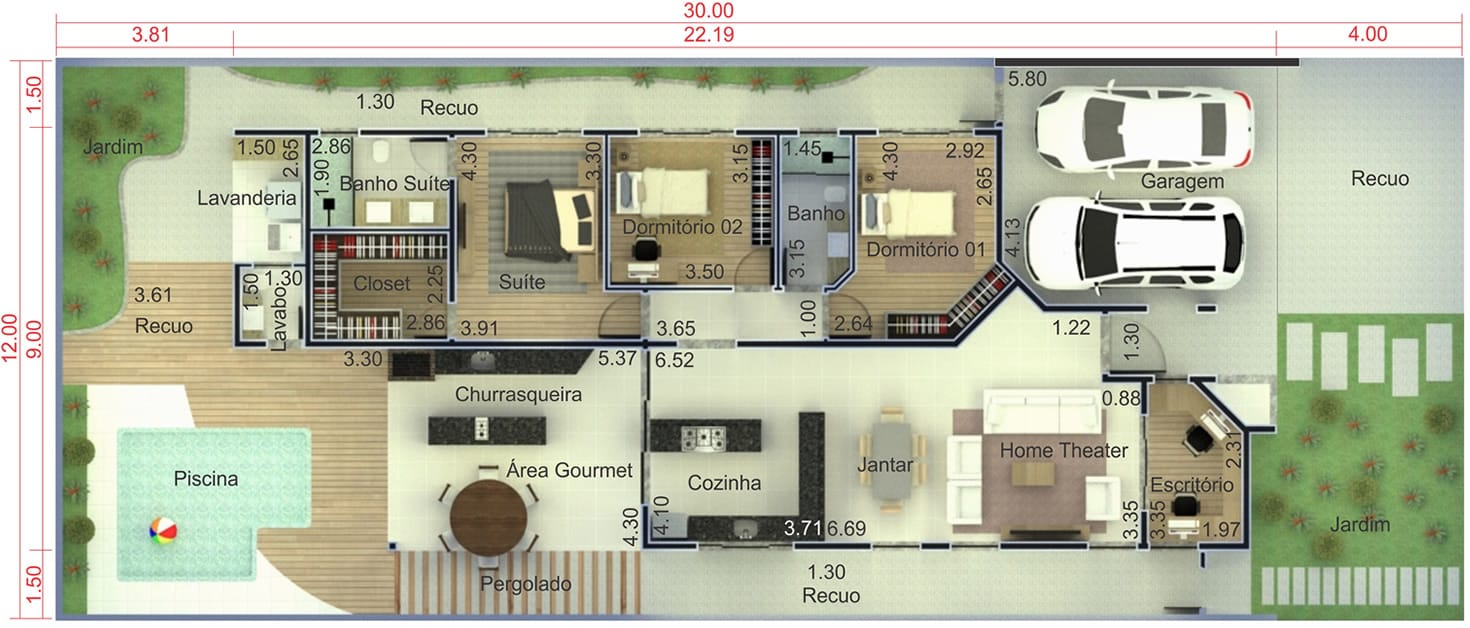 Casa planta baja con espacio gourmet12x30