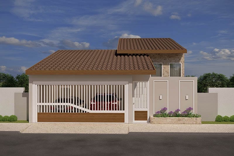 Casa con techo de ceramica