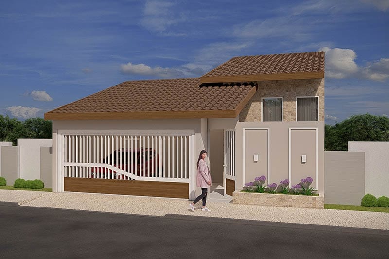Casa con techo de ceramica
