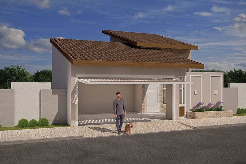 Casa con techo de ceramica