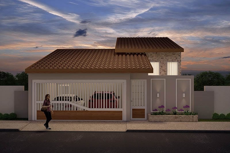 Casa con techo de ceramica