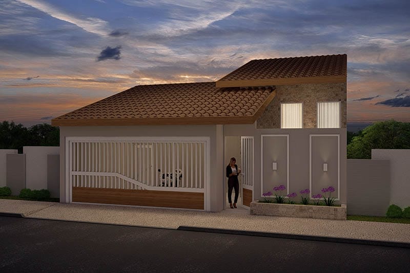 Casa con techo de ceramica