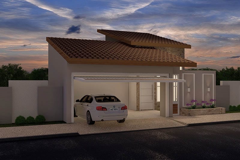 Casa con techo de ceramica