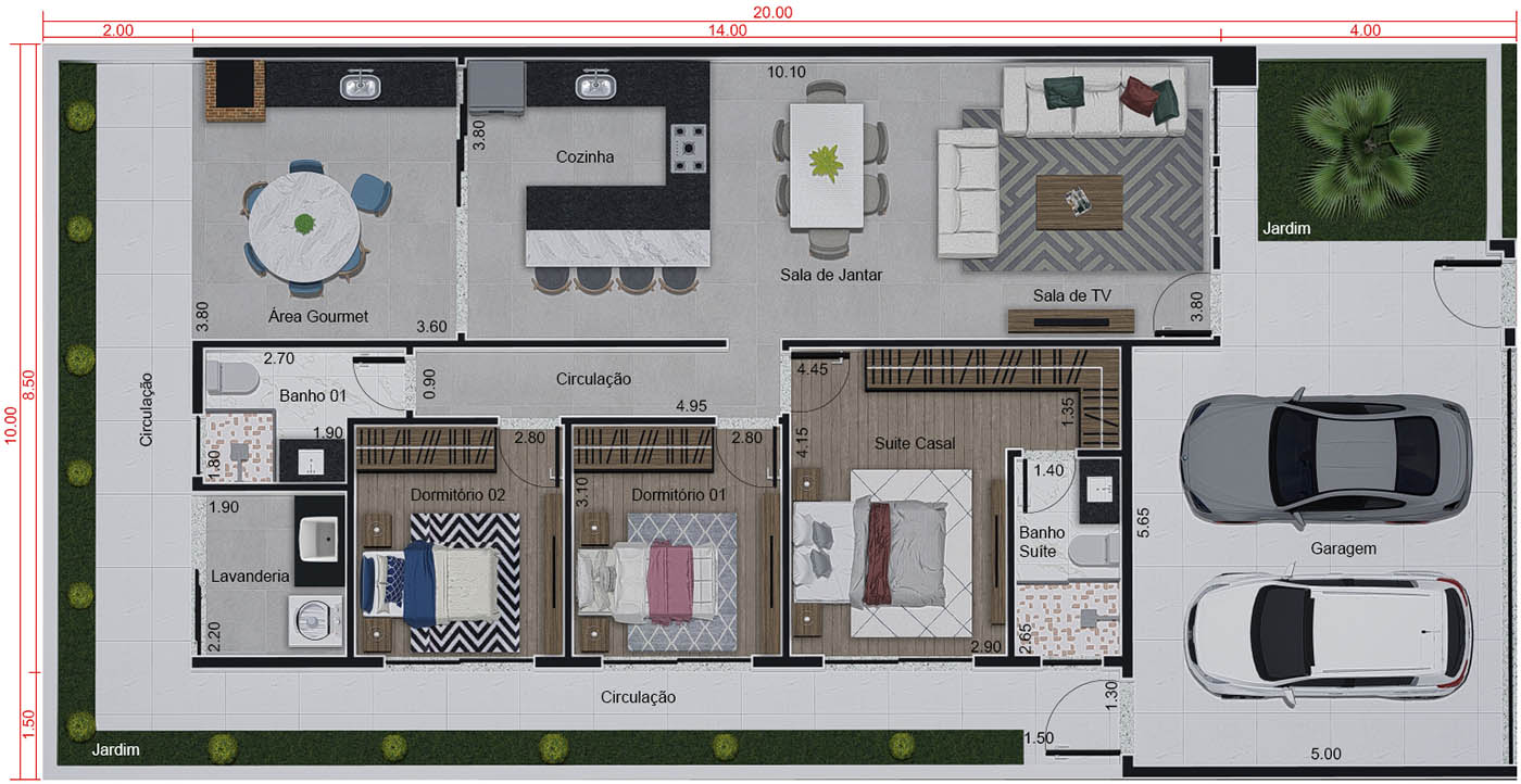 Casa con techo de ceramica10x20