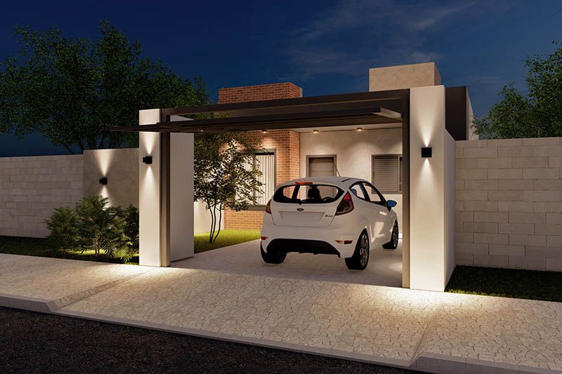 Plano de casa de una sola planta de 70m²