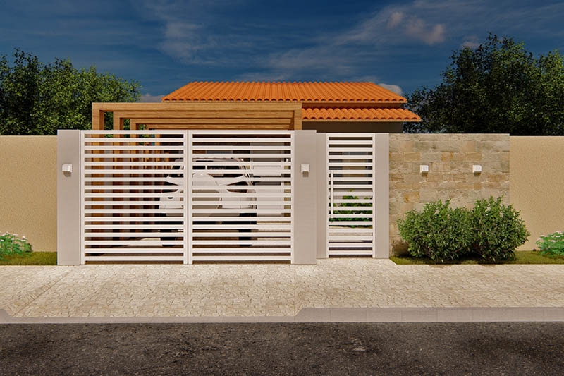 Plano de casa de una sola planta de 70m²