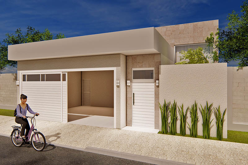 Planta única con dependencia y piscina
