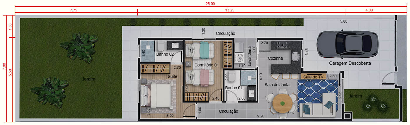 Casa de 67m² y suite7x25