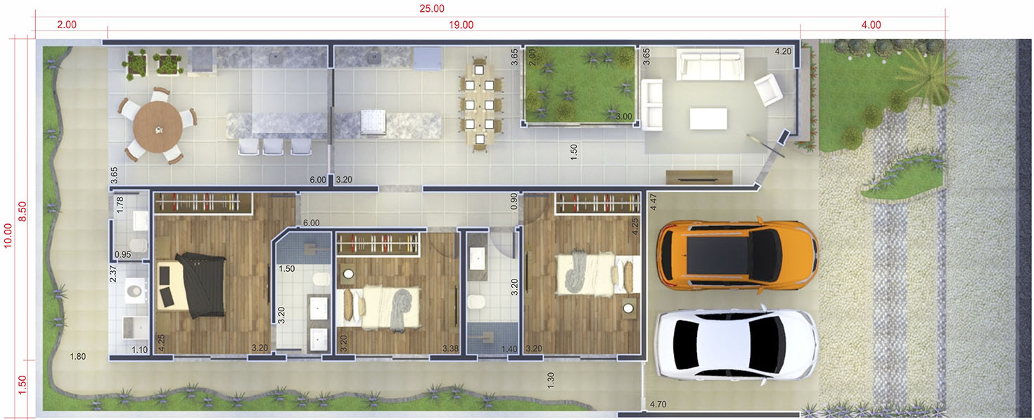 Plano de la casa historia contemporánea10x25
