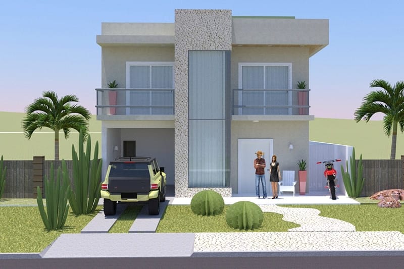Plano de casa con zona de juegos
