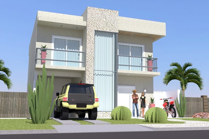 Plano de casa con zona de juegos