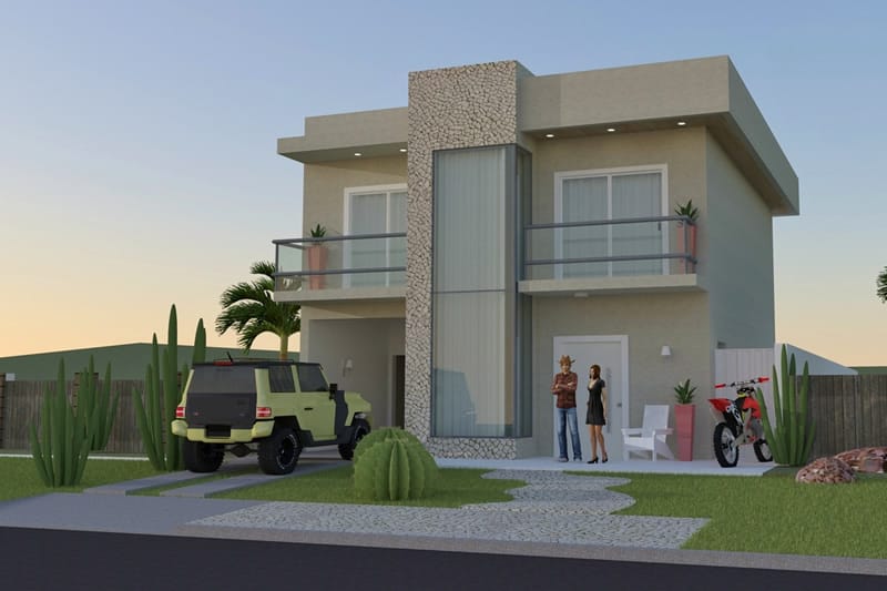 Plano de casa con zona de juegos