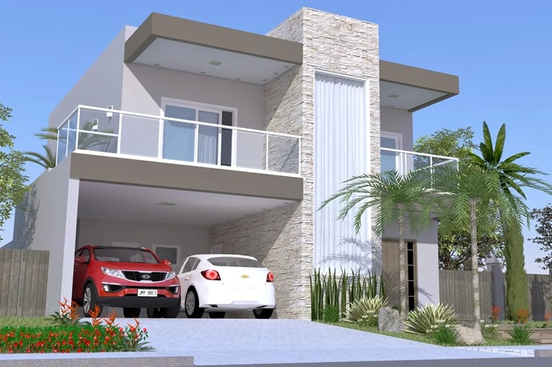 Plano de casa con piscina y terraza