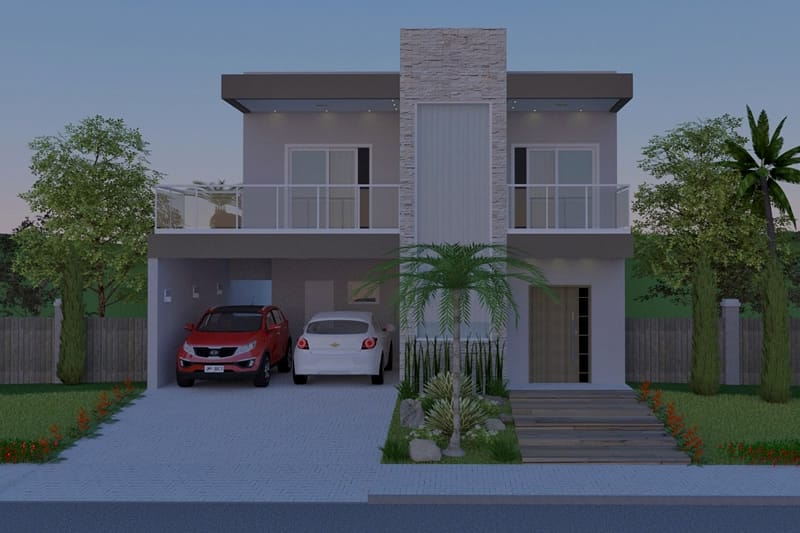 Plano de casa con piscina y terraza