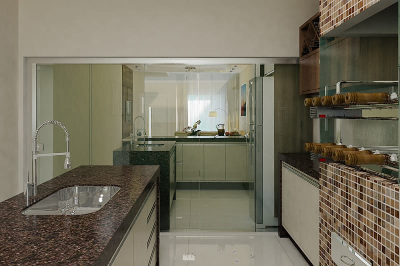 Plano de casa con fachada de madera