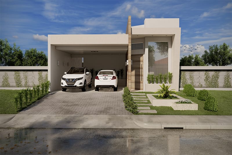 Plano de casa con zona de juegos