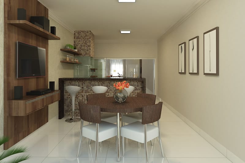 Plano de casa con zona de juegos