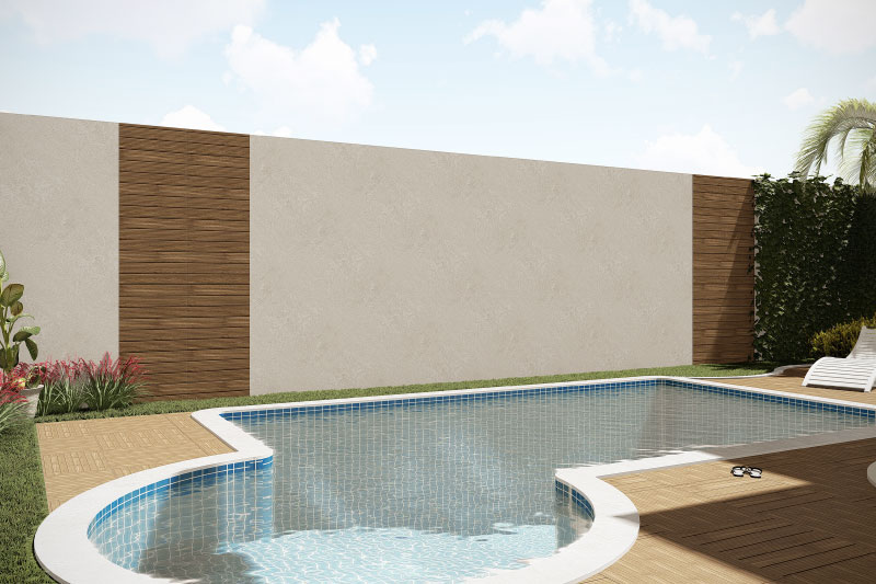 Plano de casa con piscina y hidro