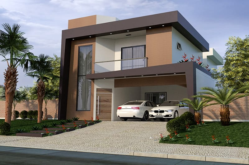 Plano de casa con balcón