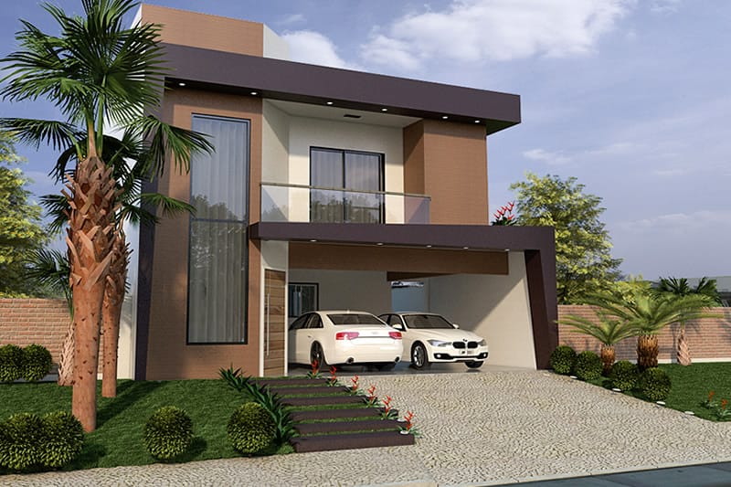 Plano de casa con balcón