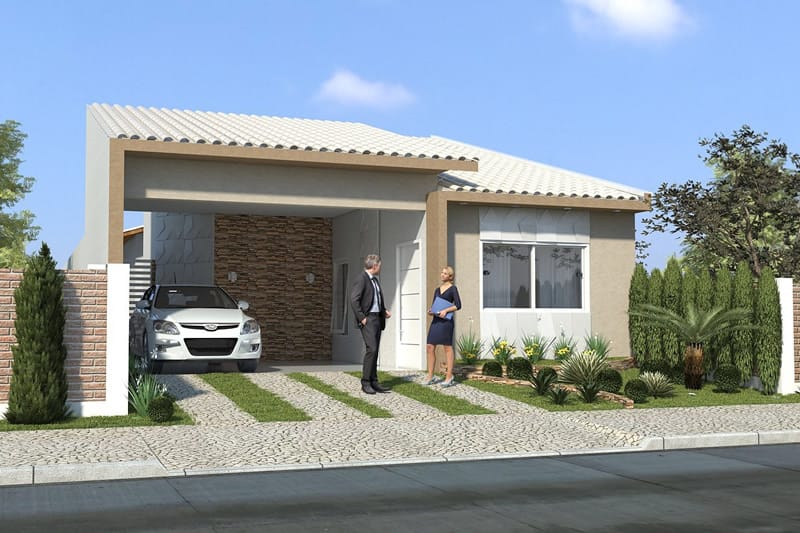 Plano de casa con jardín de invierno