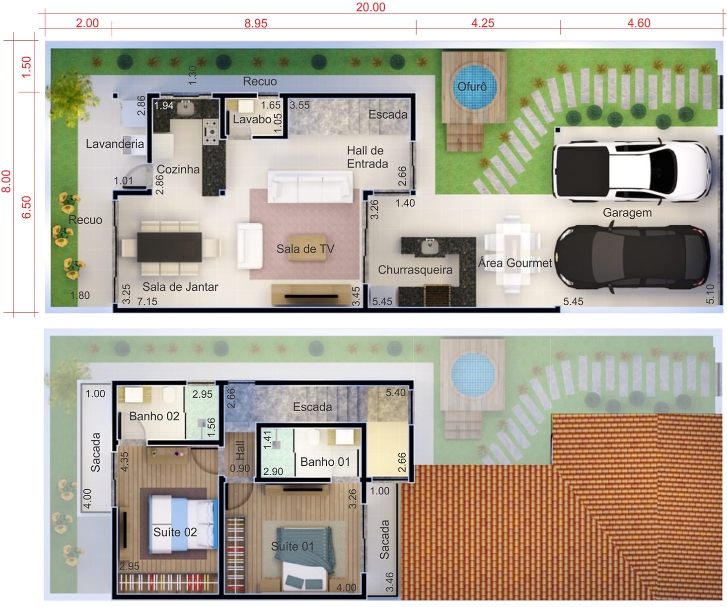 Plano de casa barato8x20