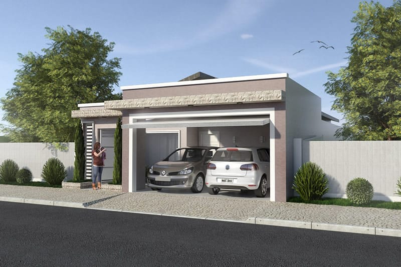 Plano de casa con cocina delante