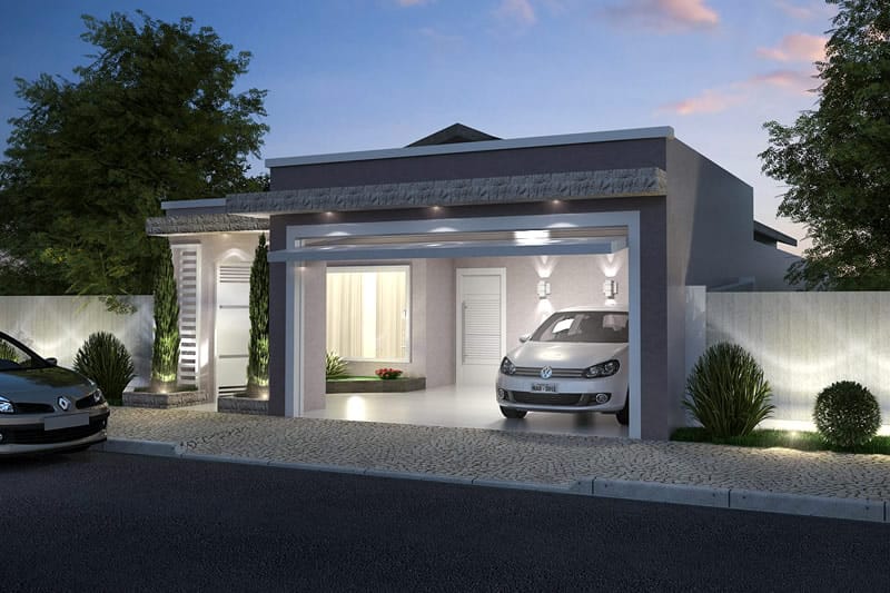 Plano de casa con cocina delante