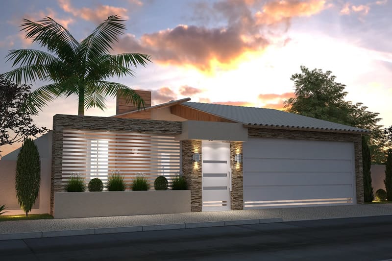 Plano de casa con balcón gourmet