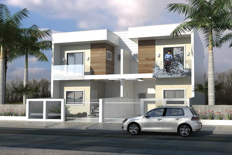 Plano de casa adosado moderna