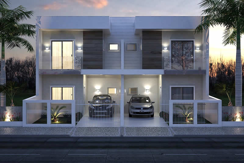 Plano de casa adosado moderna
