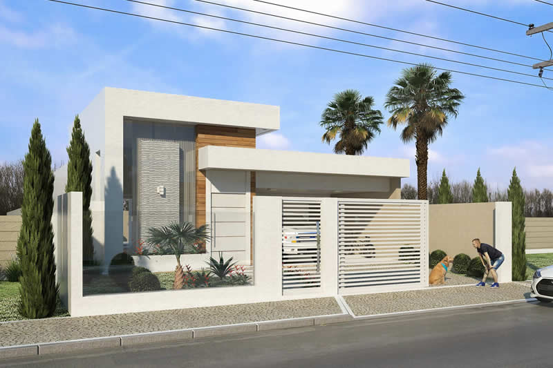 Plano de interior con pared de cristal