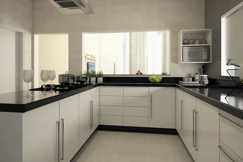 Plano de interior con pared de cristal