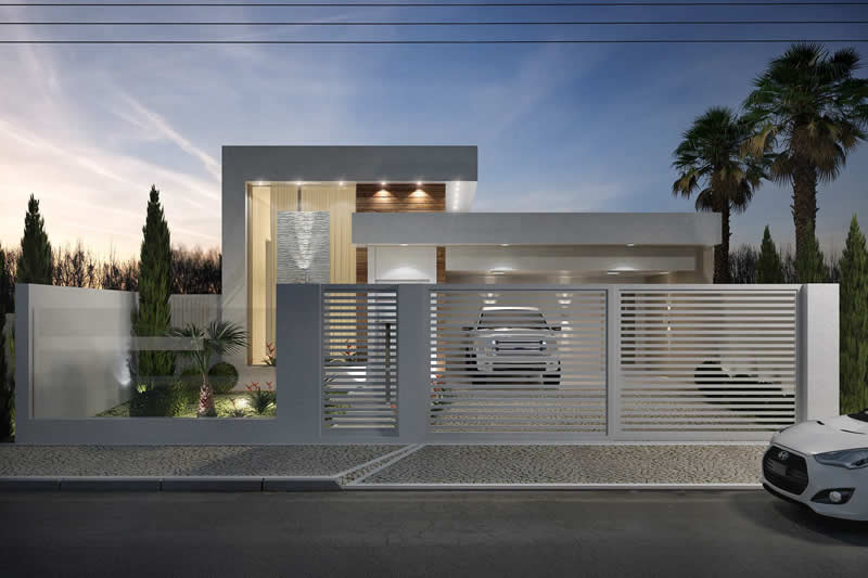 Plano de interior con pared de cristal