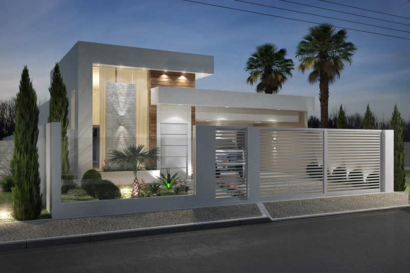 Plano de interior con pared de cristal
