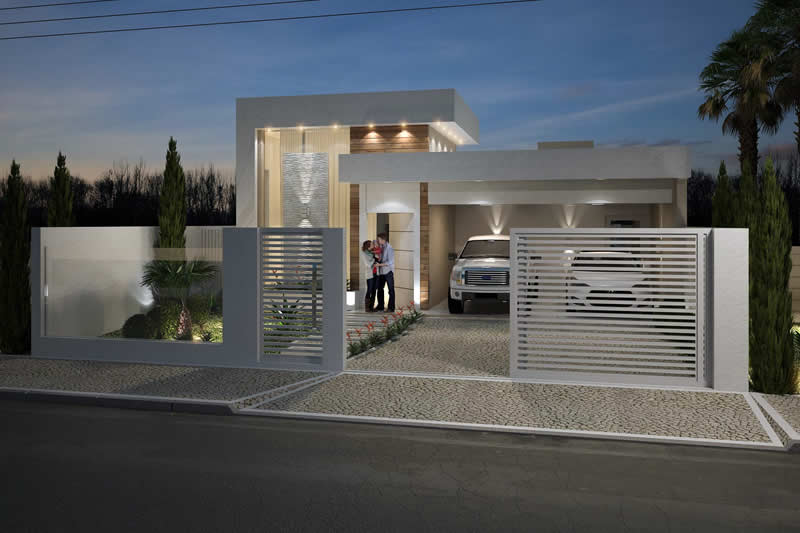 Plano de interior con pared de cristal
