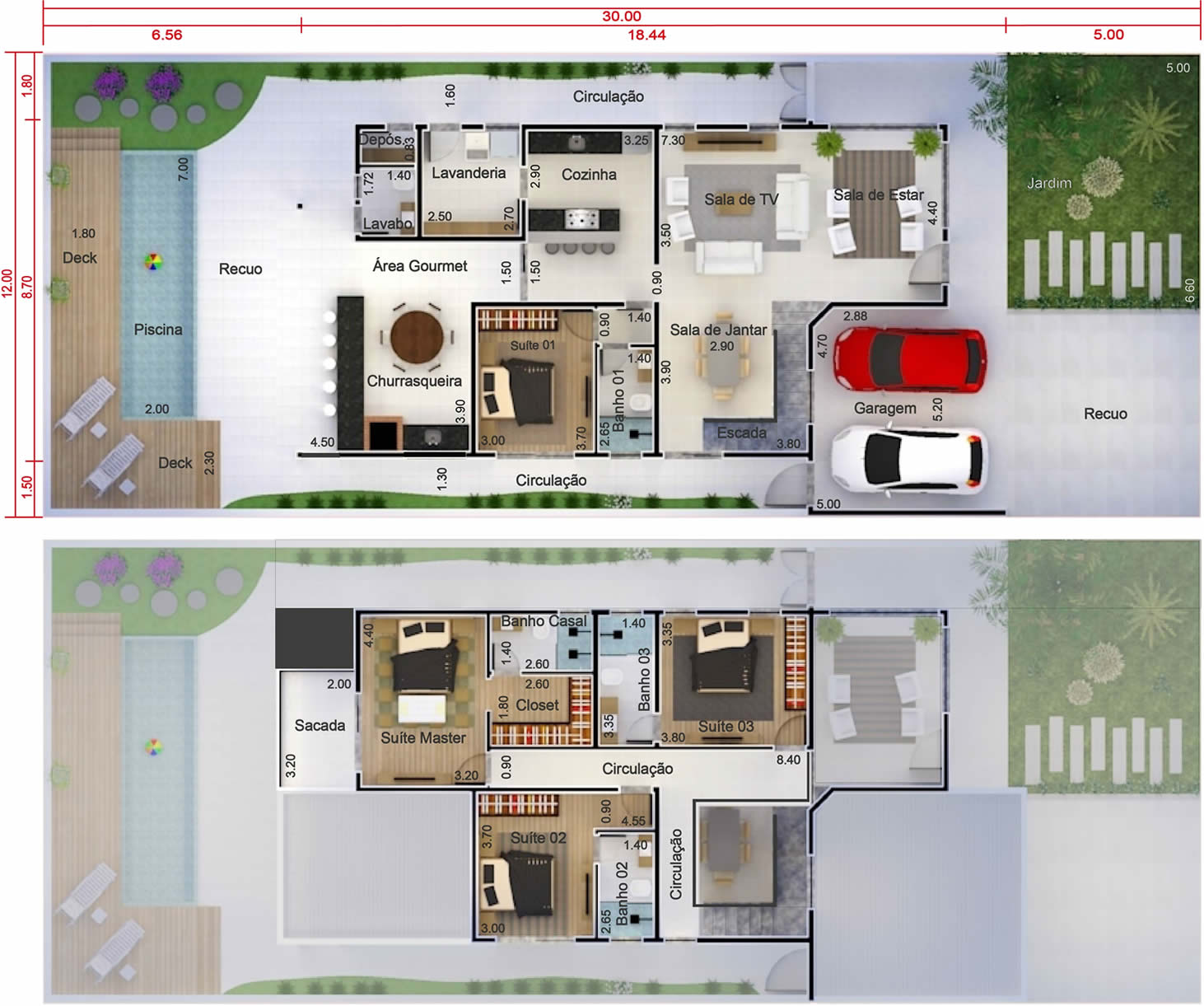 Sobrado con habitación de abajo12x30