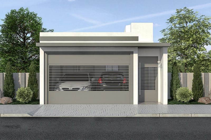 Plano de casa con cocina cerrada
