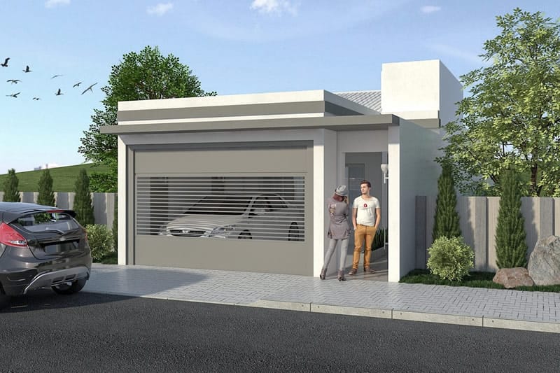 Plano de casa con cocina cerrada