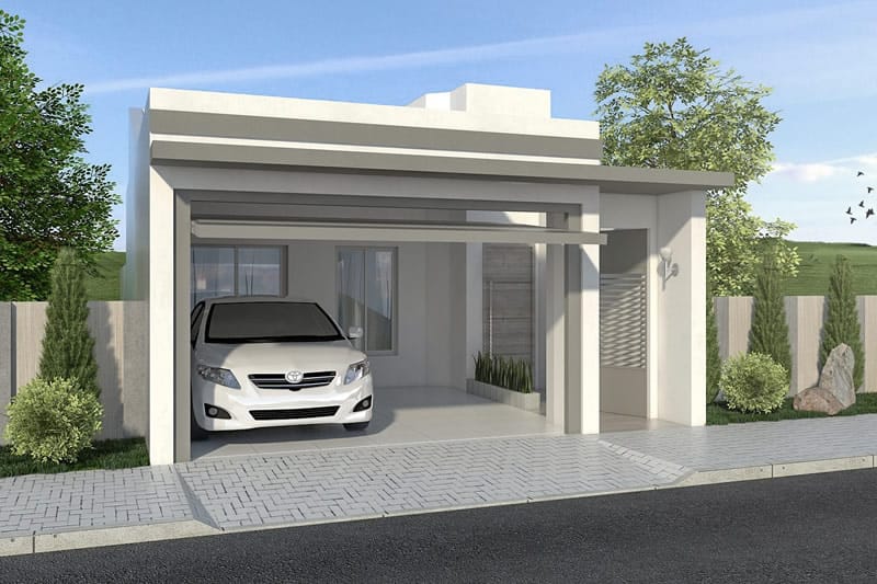 Plano de casa con cocina cerrada