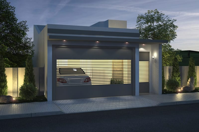 Plano de casa con cocina cerrada