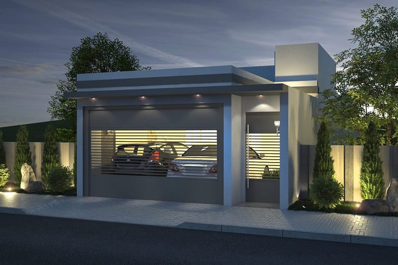 Plano de casa con cocina cerrada